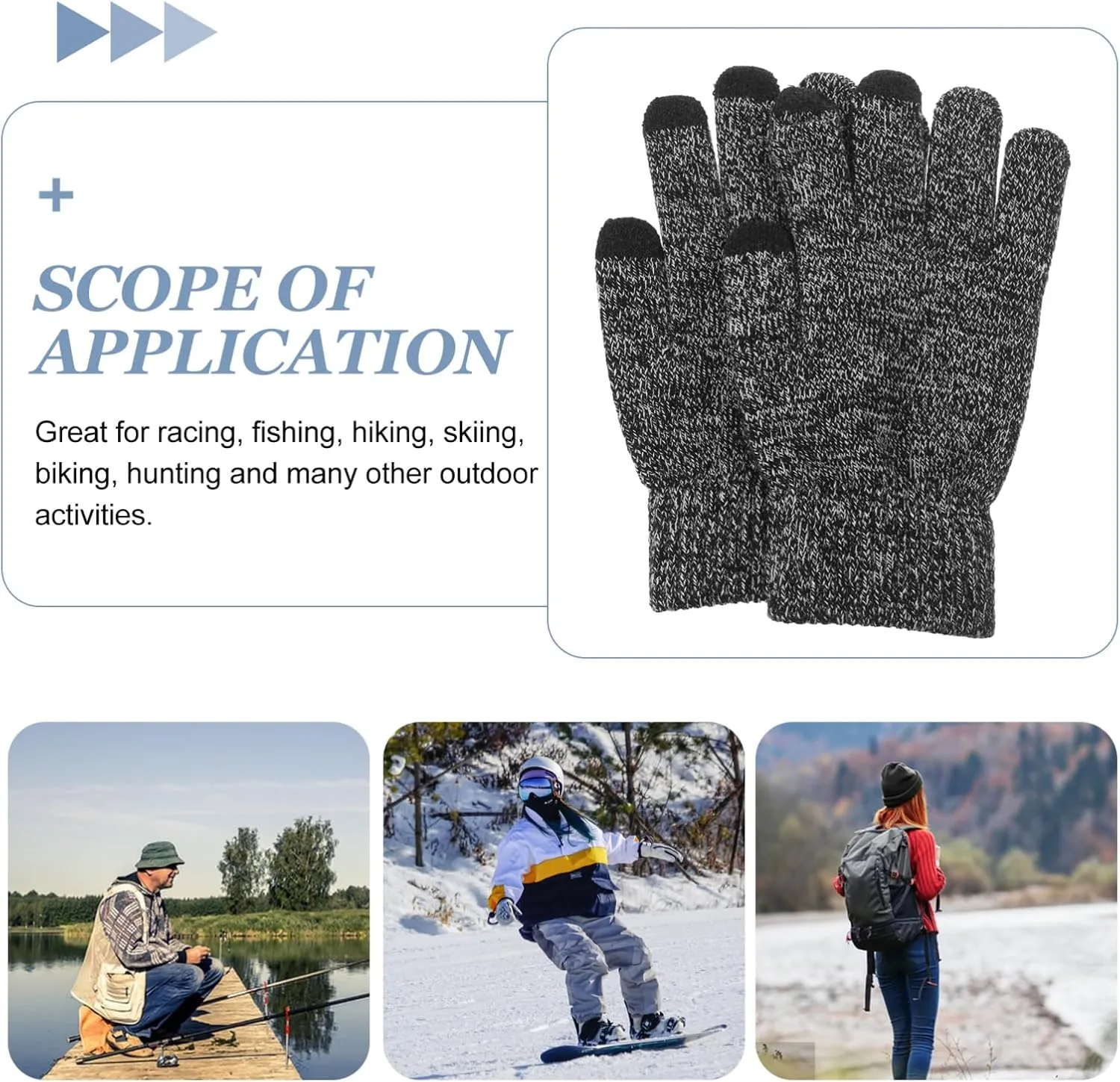 1 Pair Autumn and Winter Knitted Gloves Mens Gloves Mens Gloves Hand Warming Gloves Men's Gloves