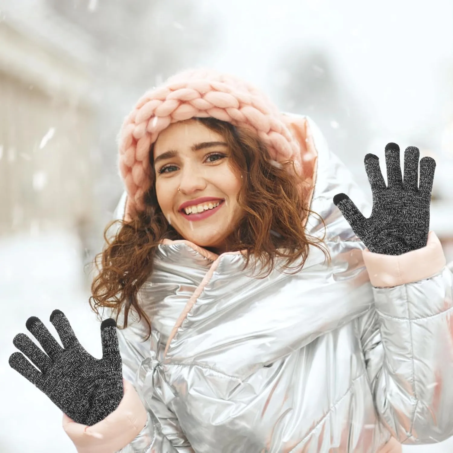 1 Pair Autumn and Winter Knitted Gloves Mens Gloves Mens Gloves Hand Warming Gloves Men's Gloves