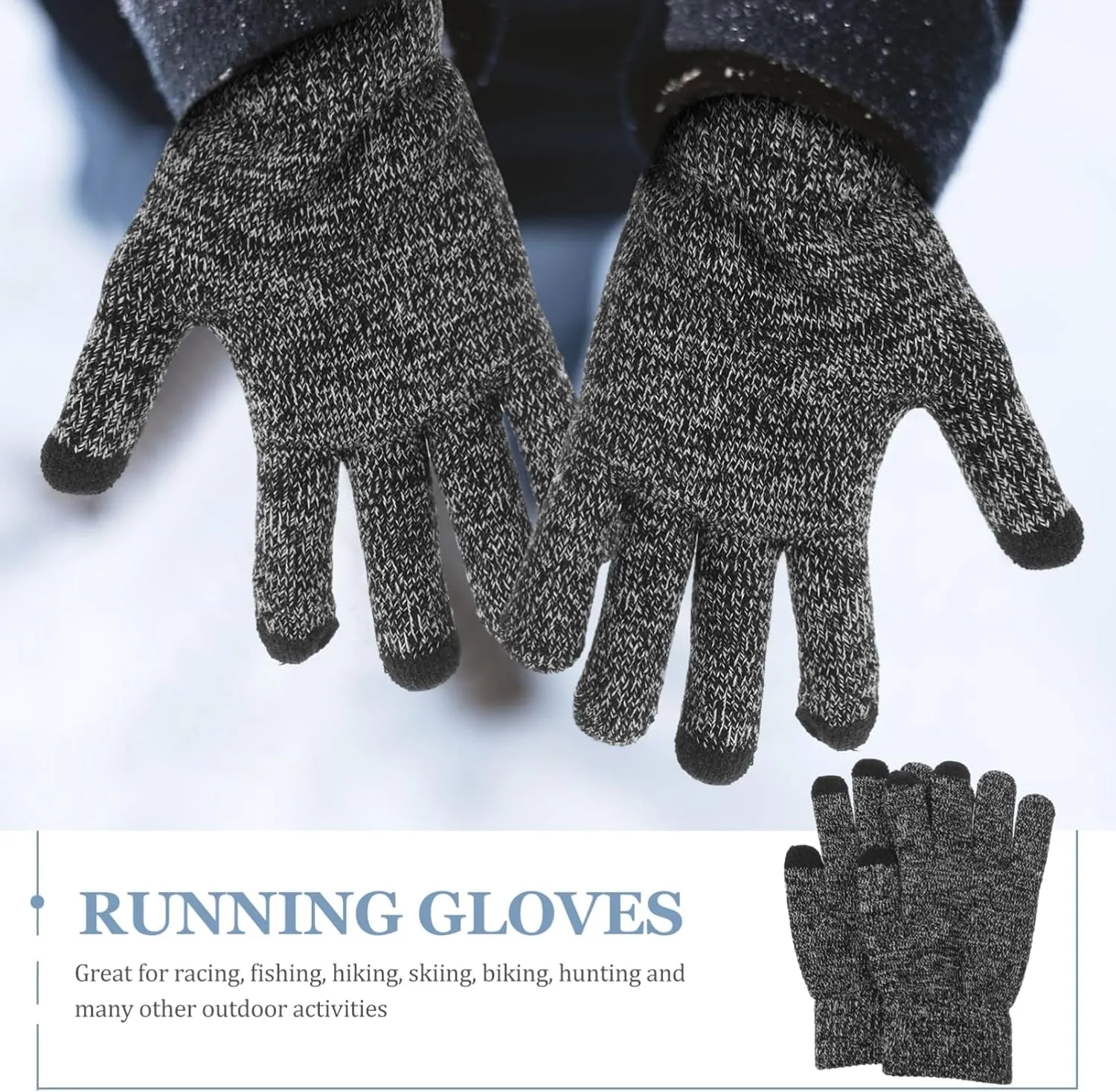 1 Pair Autumn and Winter Knitted Gloves Mens Gloves Mens Gloves Hand Warming Gloves Men's Gloves