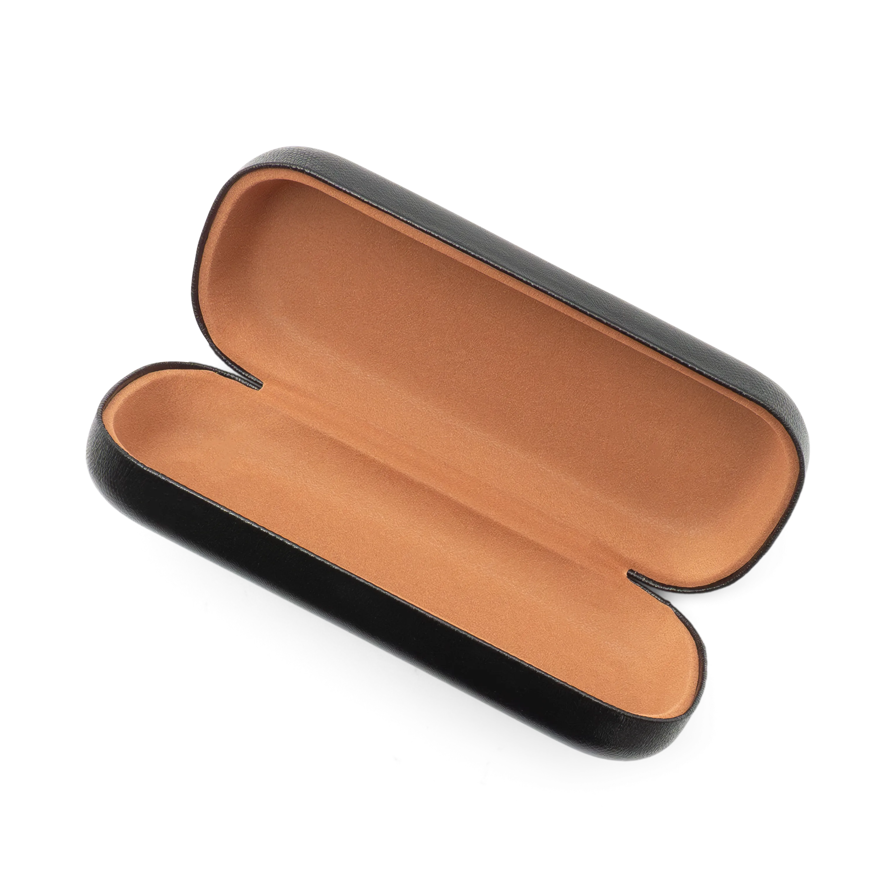 (160x70x35mm) Hardcase glasses case leather glasses box for on the go - black