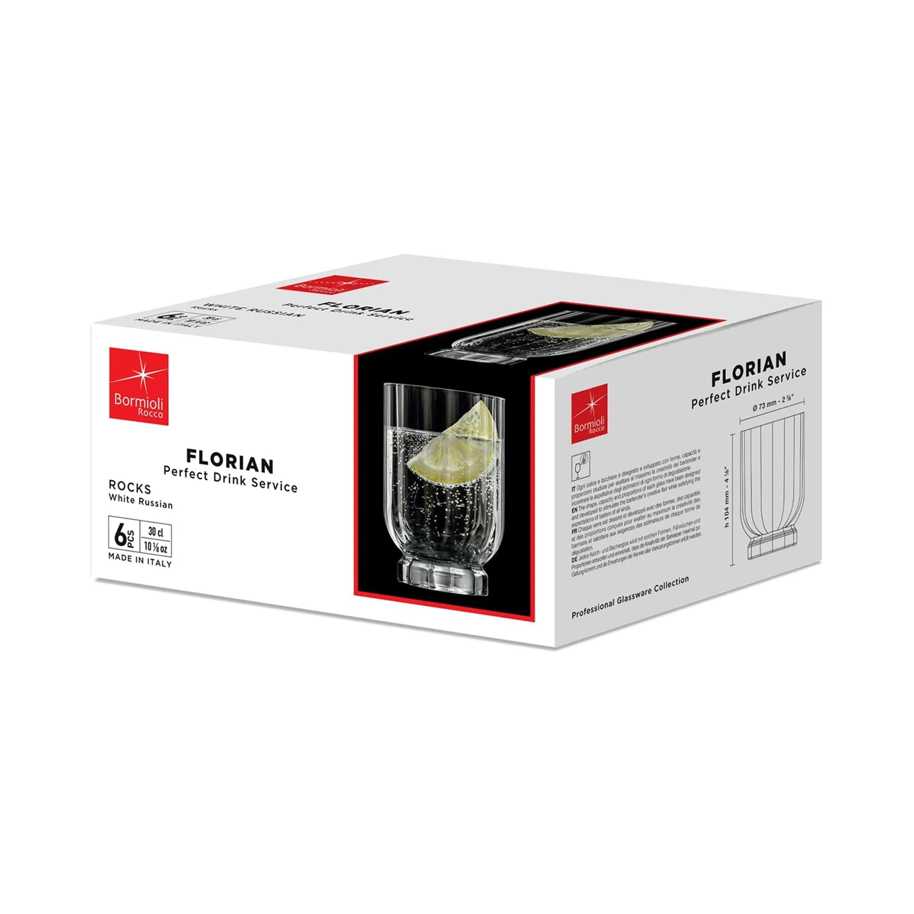 300ml Florian Whisky Glasses - Pack of Six  - By Bormioli Rocco