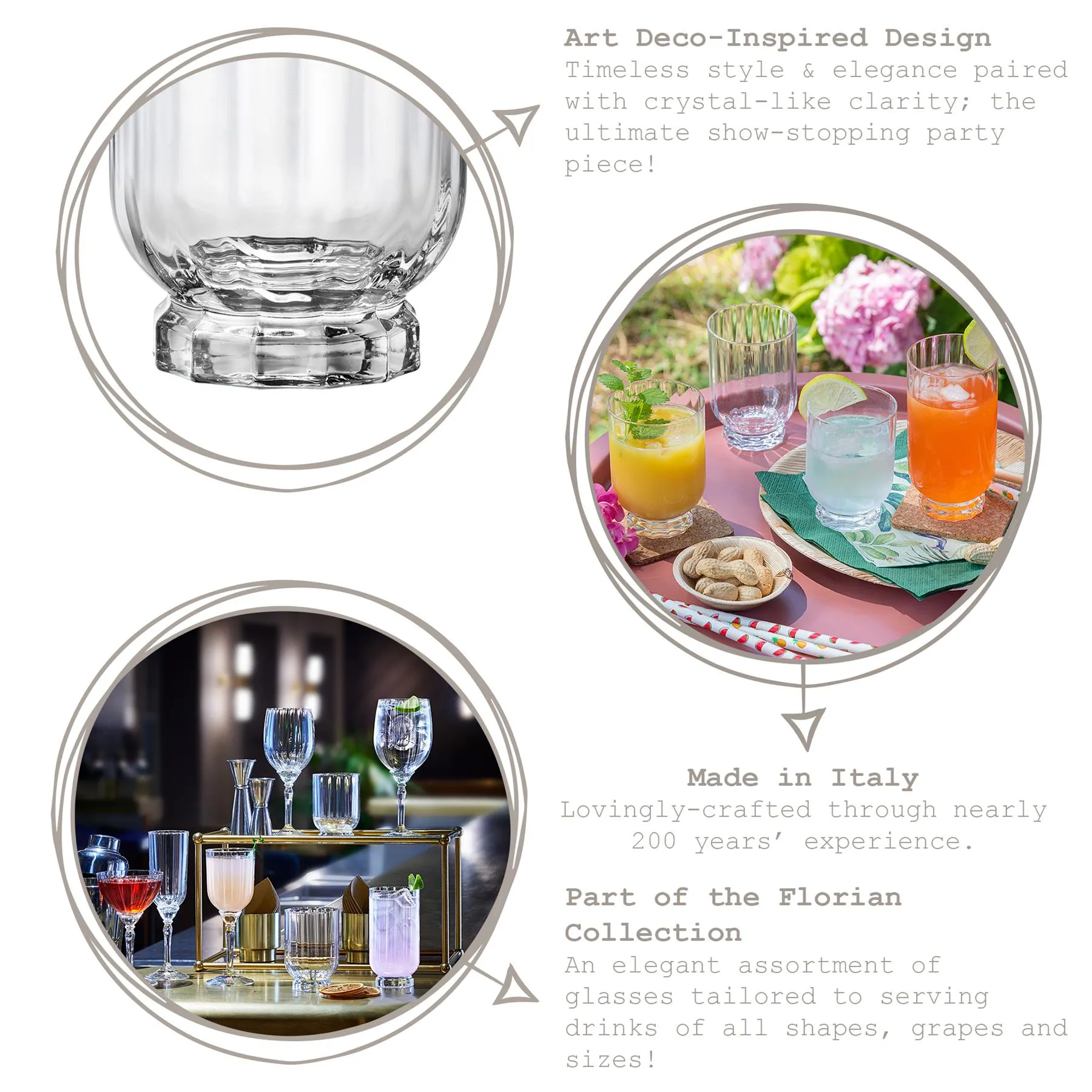 300ml Florian Whisky Glasses - Pack of Six  - By Bormioli Rocco