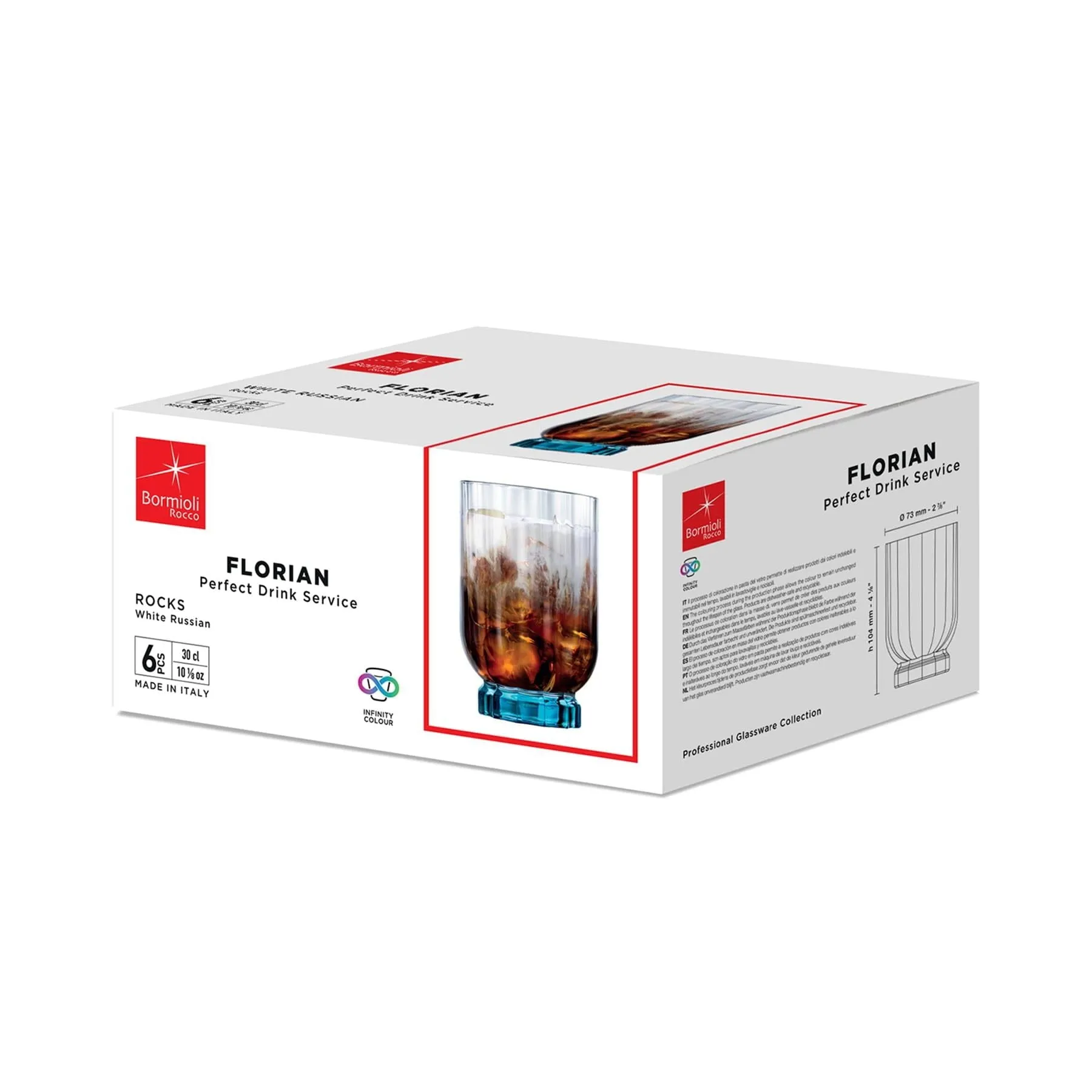 300ml Florian Whisky Glasses - Pack of Six  - By Bormioli Rocco