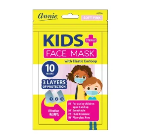 Annie Kids Sterile Face Masks with Elastic Earloops - Soft Pink #3764