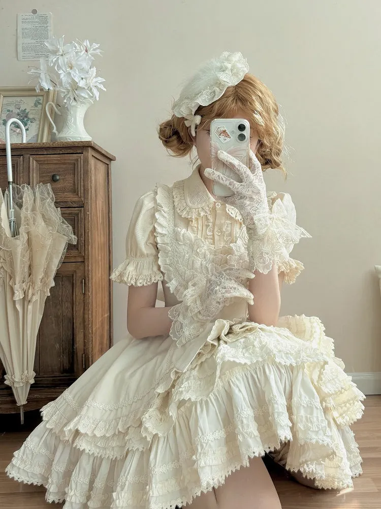 Beige Lace Gloves