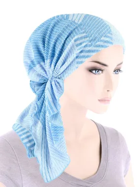 BELLA-771#The Bella Scarf Plisse Patchwork Blue