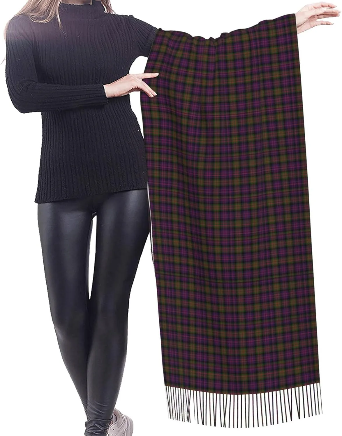 Clan Macdougall Tartan Imitation Cashmere Tassel Scarf Winter Scarf Autumn Softest Classic Warm