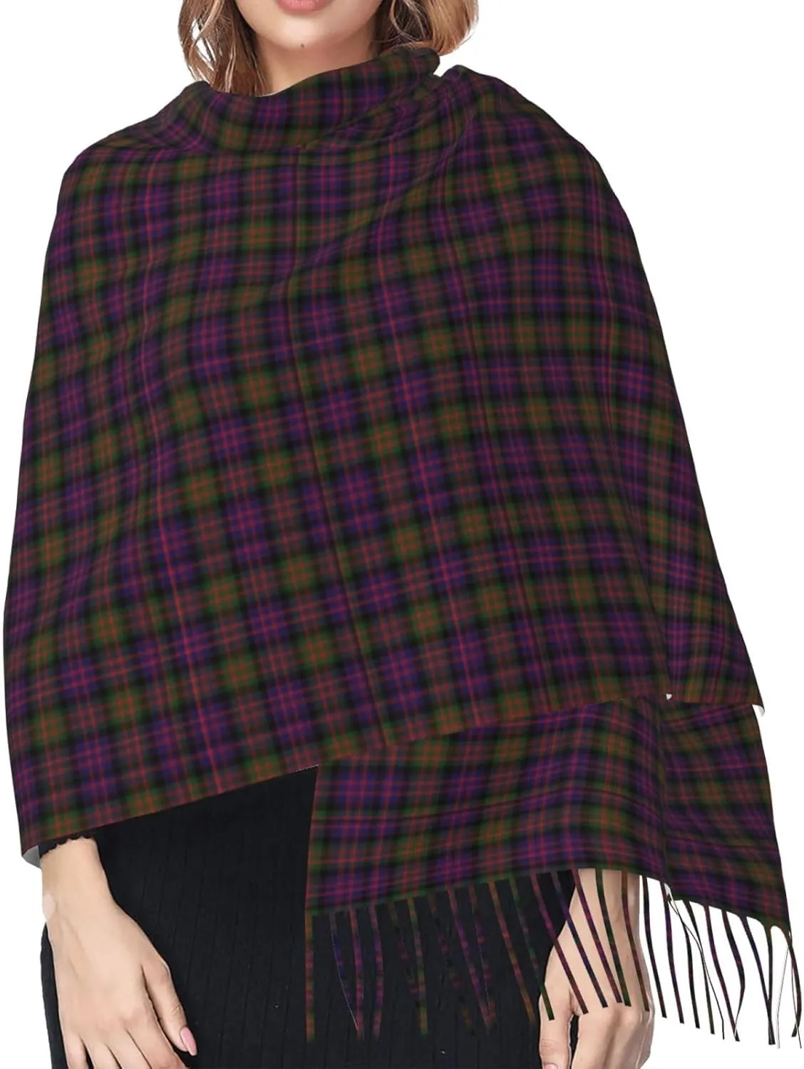 Clan Macdougall Tartan Imitation Cashmere Tassel Scarf Winter Scarf Autumn Softest Classic Warm