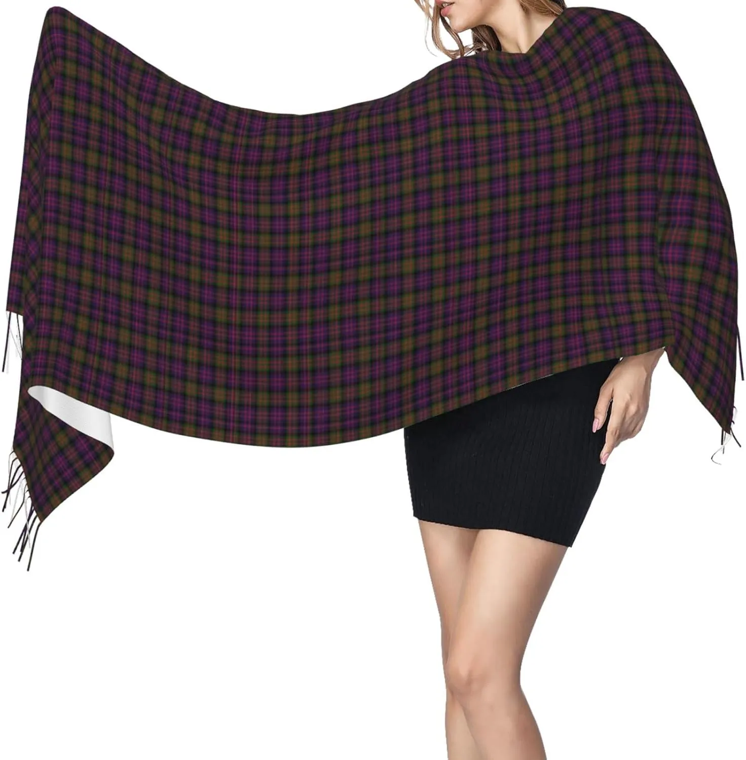 Clan Macdougall Tartan Imitation Cashmere Tassel Scarf Winter Scarf Autumn Softest Classic Warm