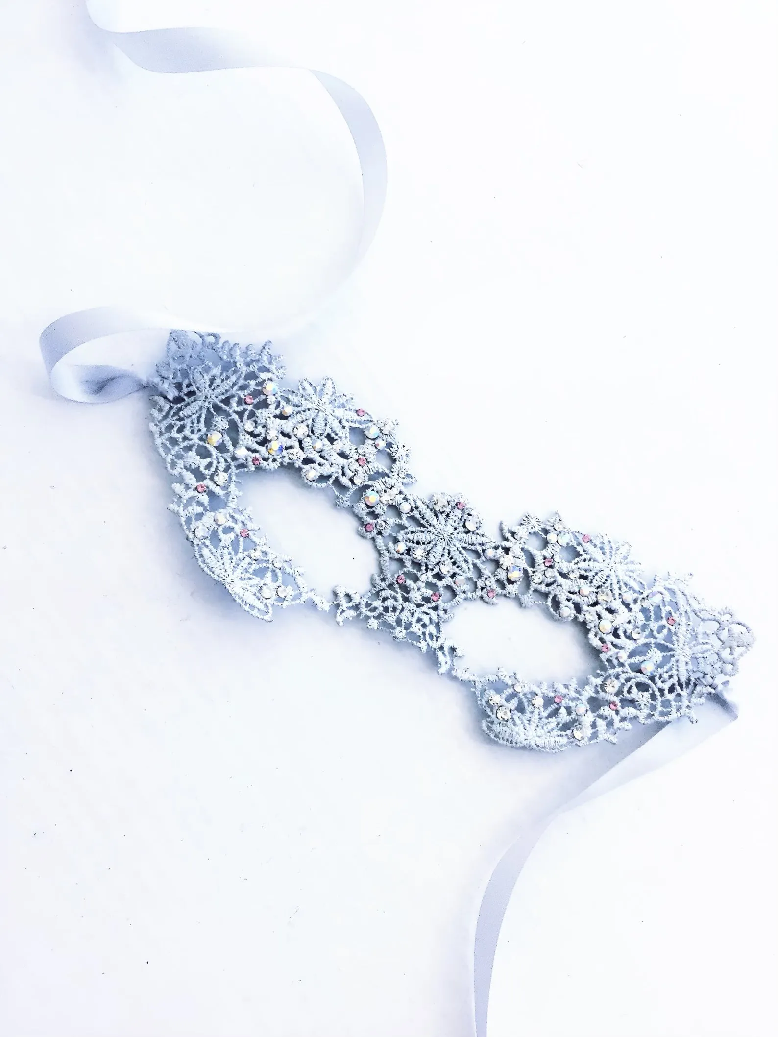 Custom Lace Mask - Pattern#19P - Silver