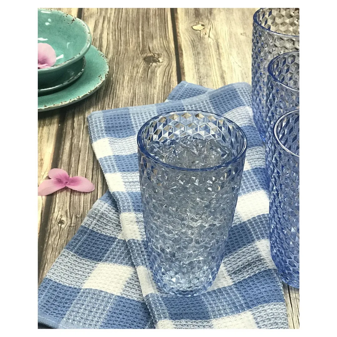 Diamond Cut Acrylic Plastic Drinking Glasses