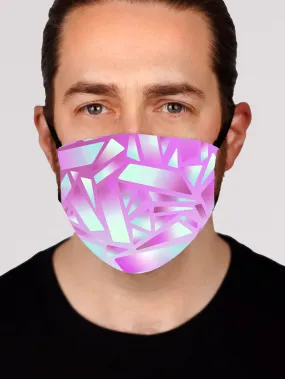 Electric Stained Glass (Pink Ice) Face Mask