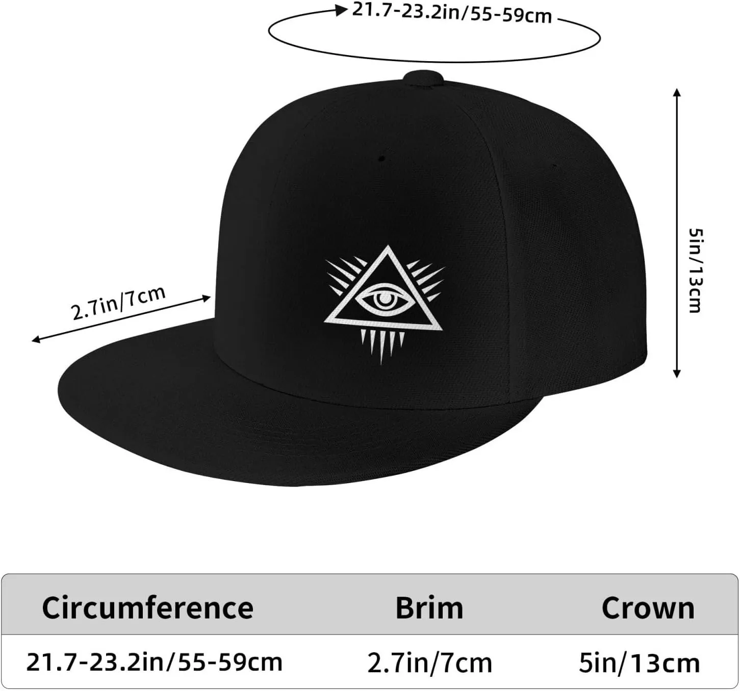 Eye of God All Seeing Flat Bill Baseball Cap Funny Snapback Hat Hip Hop Adjustable Dad Trucker Hats