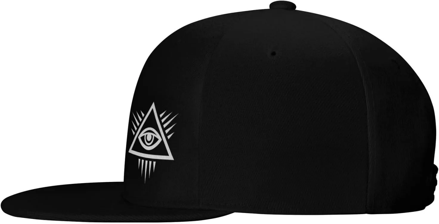 Eye of God All Seeing Flat Bill Baseball Cap Funny Snapback Hat Hip Hop Adjustable Dad Trucker Hats