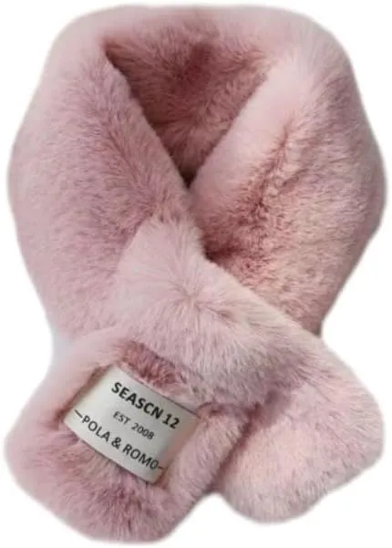 Fleece Scarf Women Winter Warm Scarves Fuzzy Criss-Cross Plush Scarf Cold Weather Lady Neck Warmer