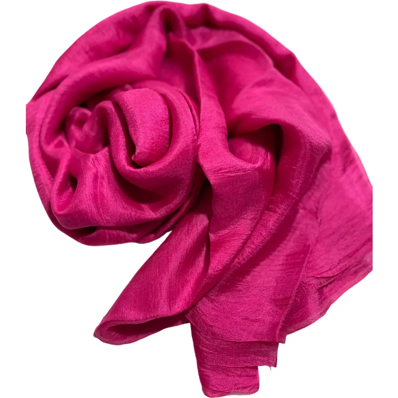 Fuchsia Margilan Silk Gauze for Wet Felting, Craft Fabric Silk Natural Silk Silk For Scarves Hand Dyed, Price for 2 Meters