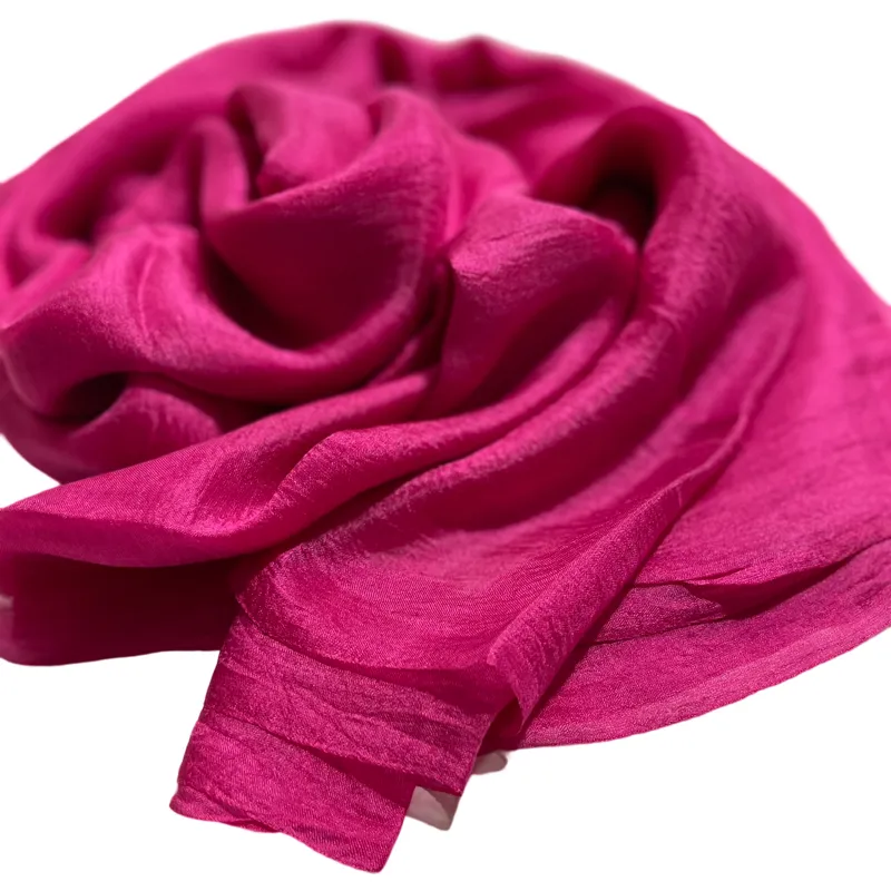 Fuchsia Margilan Silk Gauze for Wet Felting, Craft Fabric Silk Natural Silk Silk For Scarves Hand Dyed, Price for 2 Meters