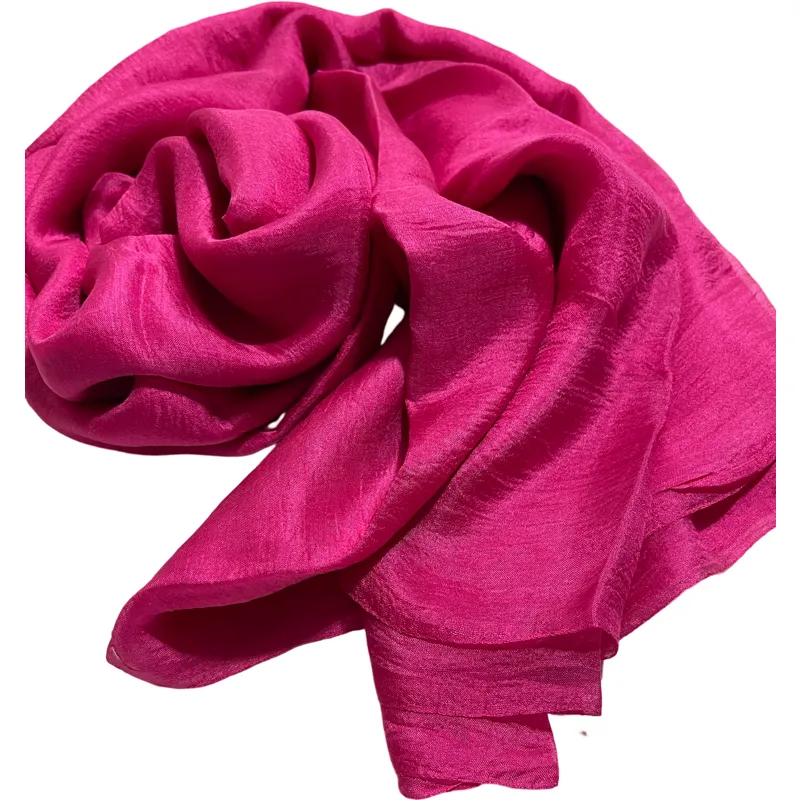 Fuchsia Margilan Silk Gauze for Wet Felting, Craft Fabric Silk Natural Silk Silk For Scarves Hand Dyed, Price for 2 Meters