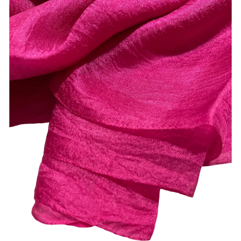 Fuchsia Margilan Silk Gauze for Wet Felting, Craft Fabric Silk Natural Silk Silk For Scarves Hand Dyed, Price for 2 Meters