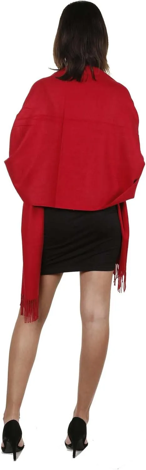 Gilbins Womens Solid Color Large Extra Soft Cashmere Blend Pashmina Shawl Wrap Scarf