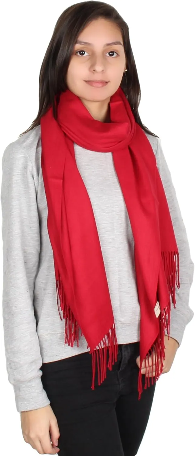 Gilbins Womens Solid Color Large Extra Soft Cashmere Blend Pashmina Shawl Wrap Scarf