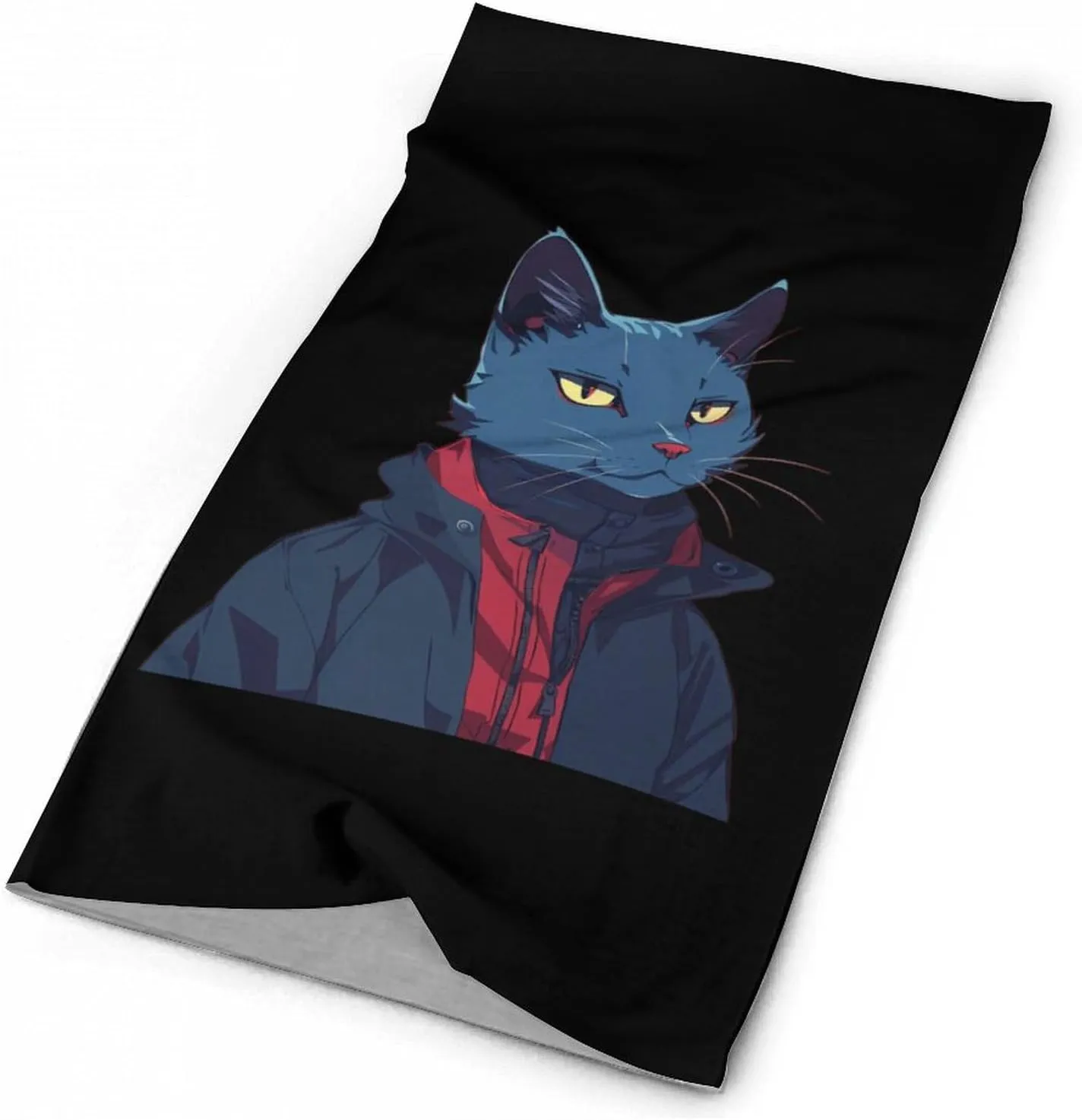 Handsome Meow Cat Bandanas for Men Turban Seamless Neck Gaiter Windproof Face Mask Cover Cold Weather Scarf