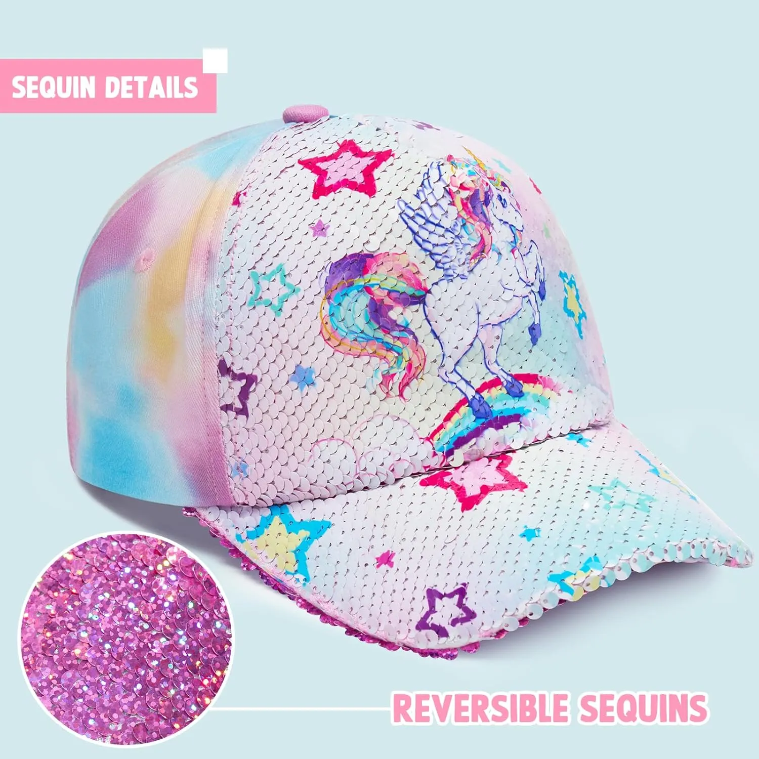 Kids Baseball Hat Unicorn Girls Baseball Cap Toddler Trucker Hat Girls Hats for Kids Ages 4-8