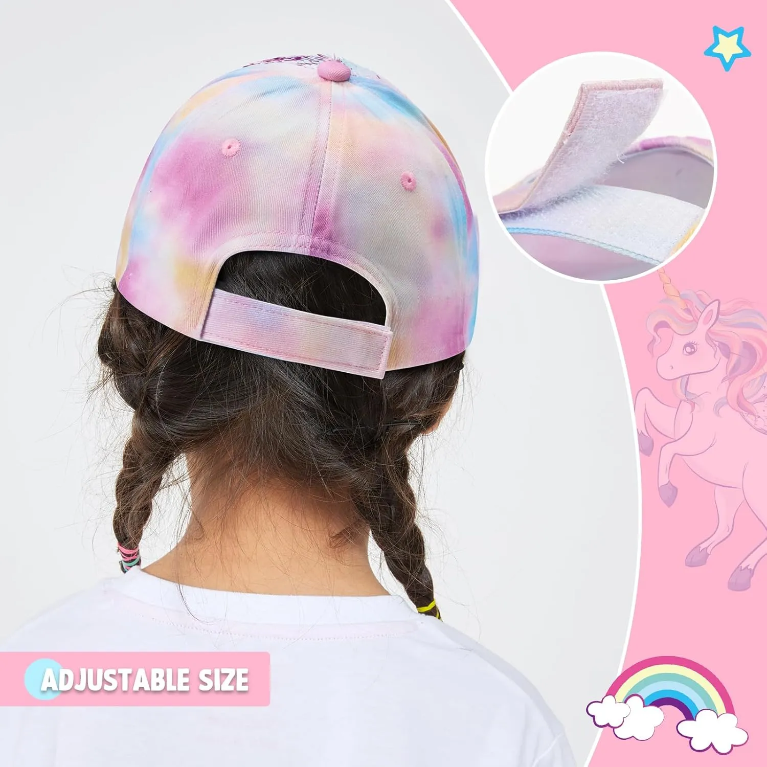 Kids Baseball Hat Unicorn Girls Baseball Cap Toddler Trucker Hat Girls Hats for Kids Ages 4-8