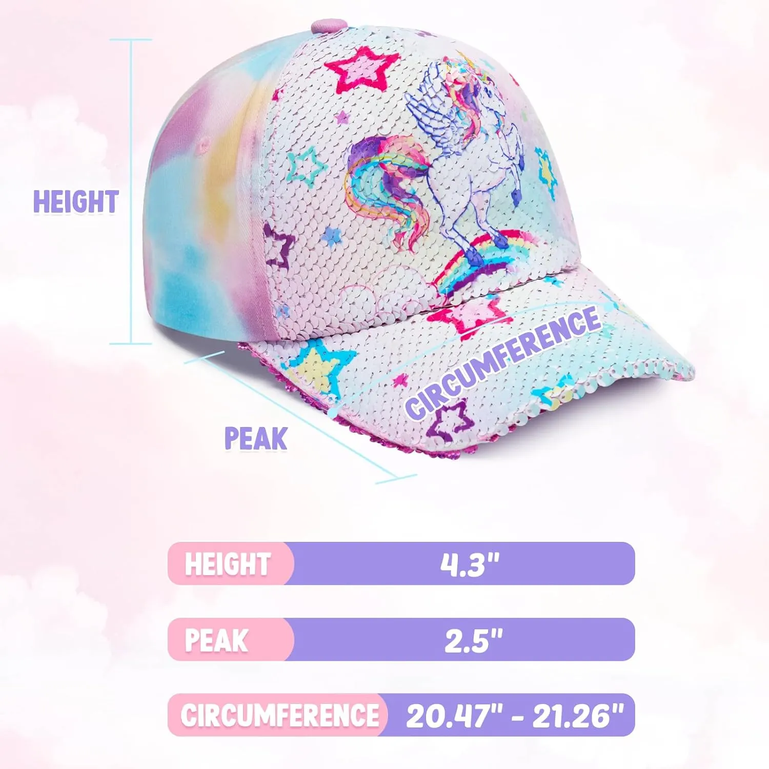 Kids Baseball Hat Unicorn Girls Baseball Cap Toddler Trucker Hat Girls Hats for Kids Ages 4-8