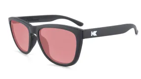 Knockaround Fairway Premium Sport Glossy Black Frame - Red Lens - Non-Polarized Sunglasses