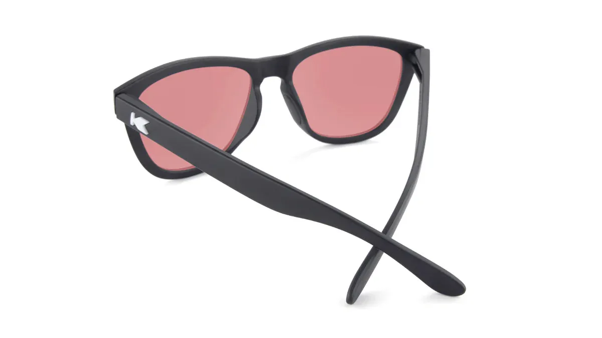 Knockaround Fairway Premium Sport Glossy Black Frame - Red Lens - Non-Polarized Sunglasses