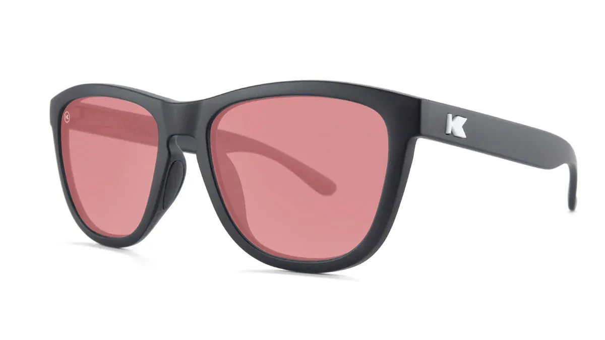 Knockaround Fairway Premium Sport Glossy Black Frame - Red Lens - Non-Polarized Sunglasses
