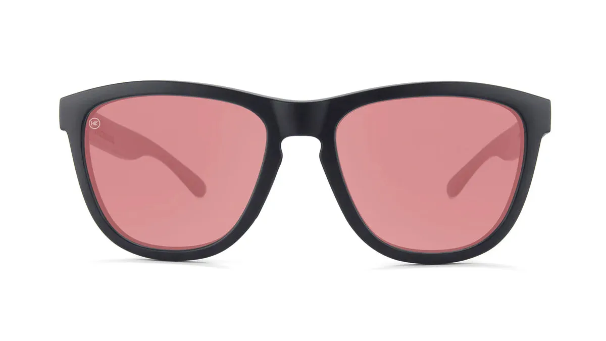 Knockaround Fairway Premium Sport Glossy Black Frame - Red Lens - Non-Polarized Sunglasses