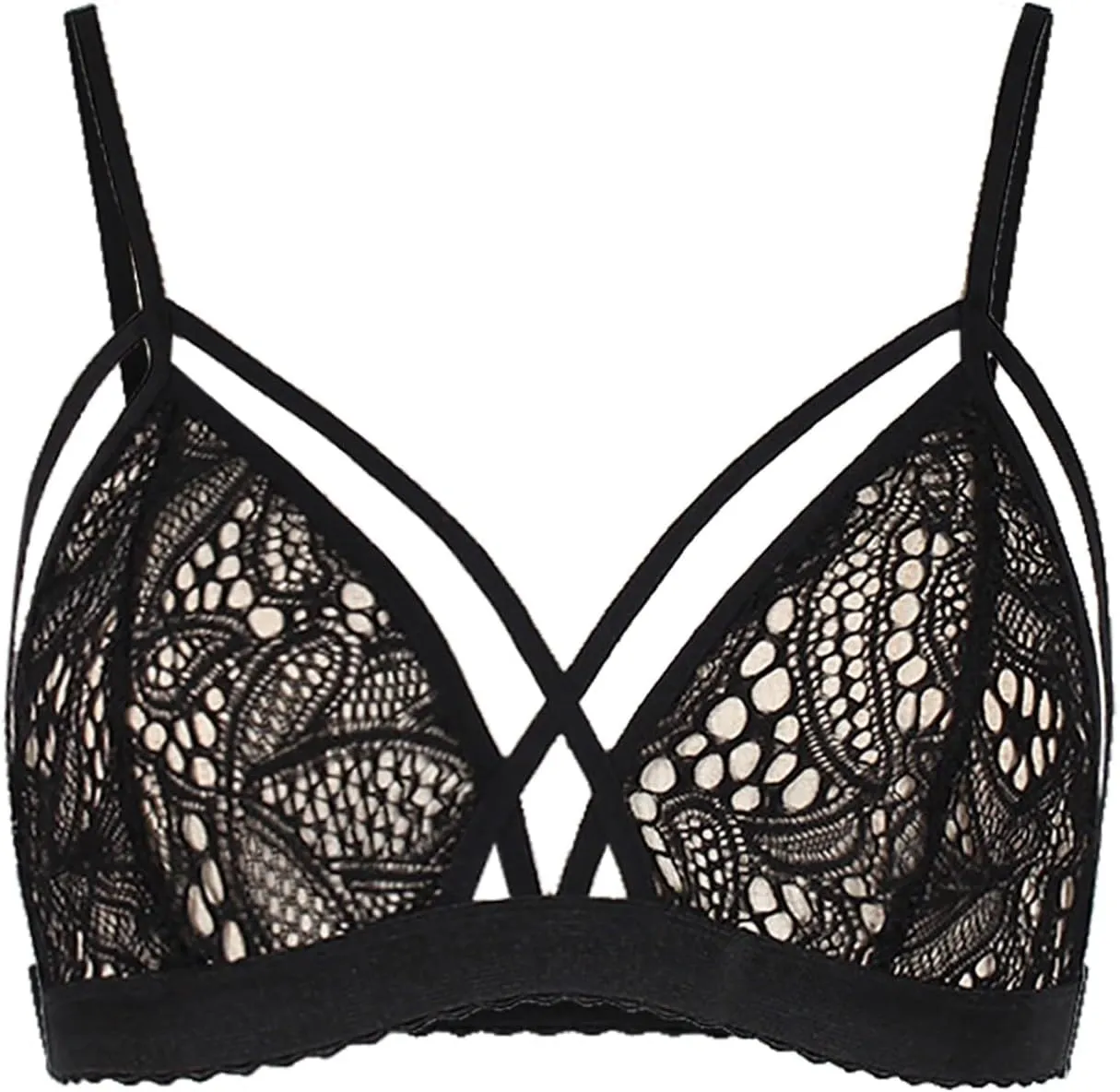 Lingerie for Women Sexy Lace Bustier Up Corset Bandage Bralette Bra and Panty