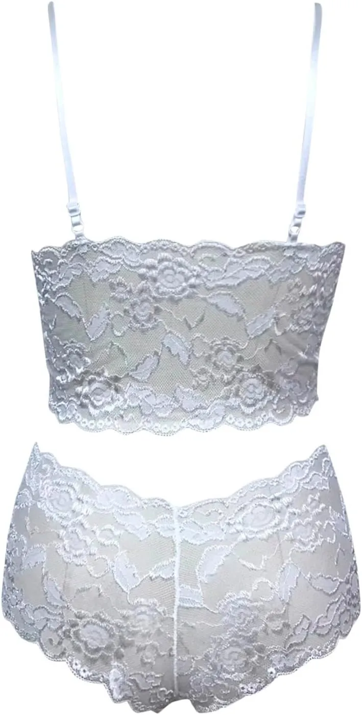 Lingerie Lace Set For Women Sexy Halter Bralette High Waist Panty Bra and