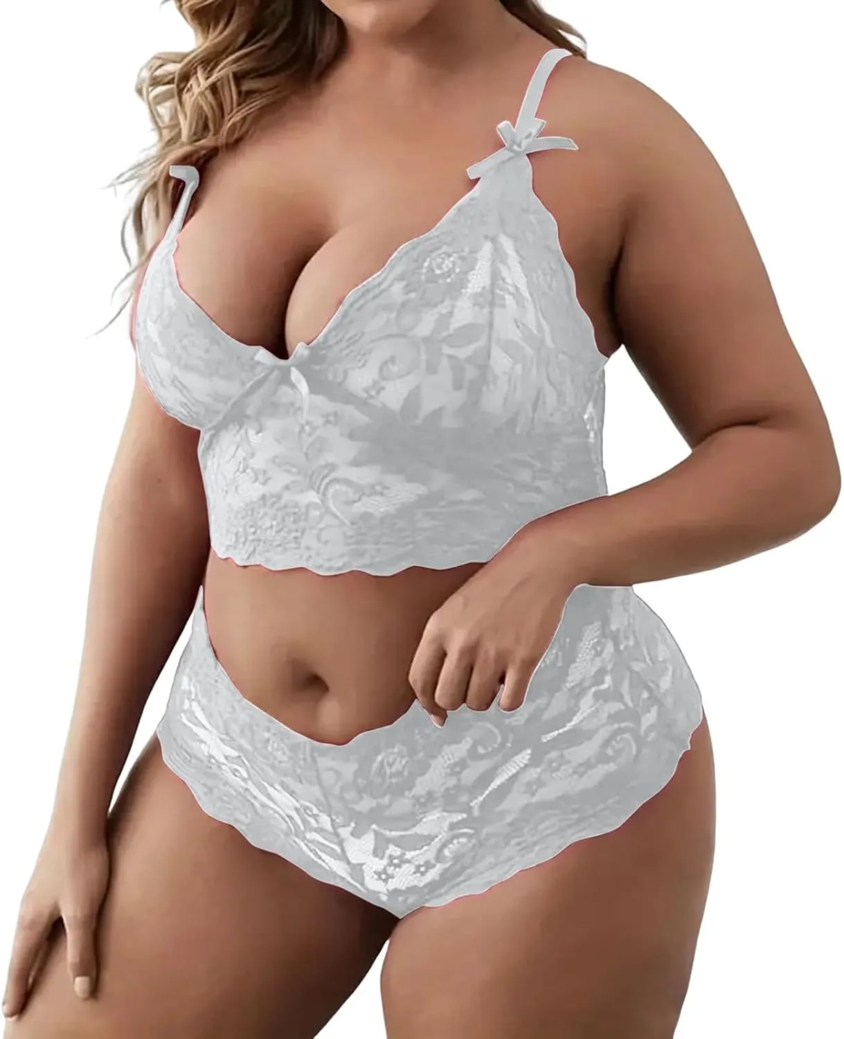 Lingerie Lace Set For Women Sexy Halter Bralette High Waist Panty Bra and