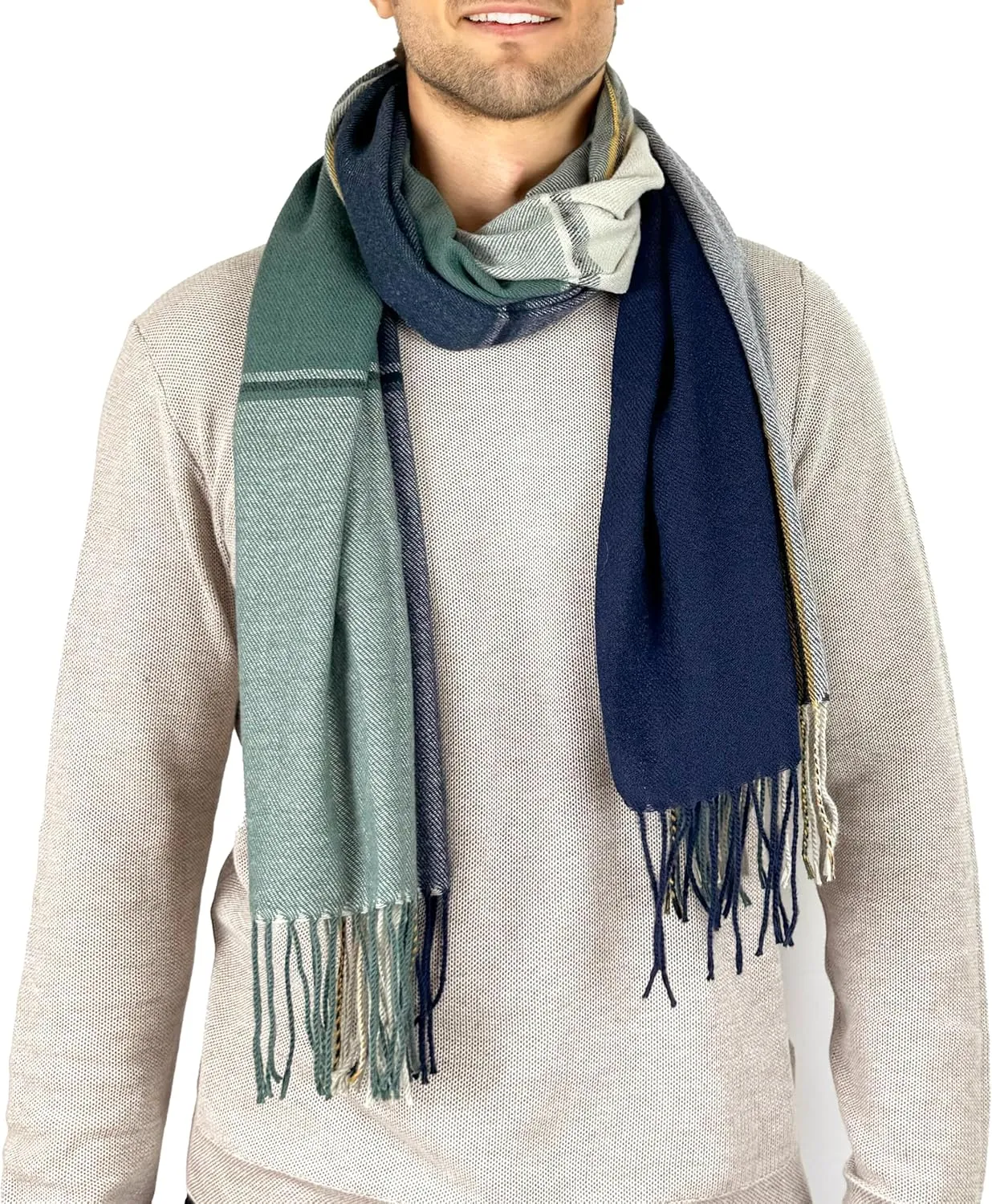MELIFLUOS DESIGNED IN SPAIN Scarf for Men Reversible Elegant Cashmere Feel Men's Scarves for Spring Fall Winter