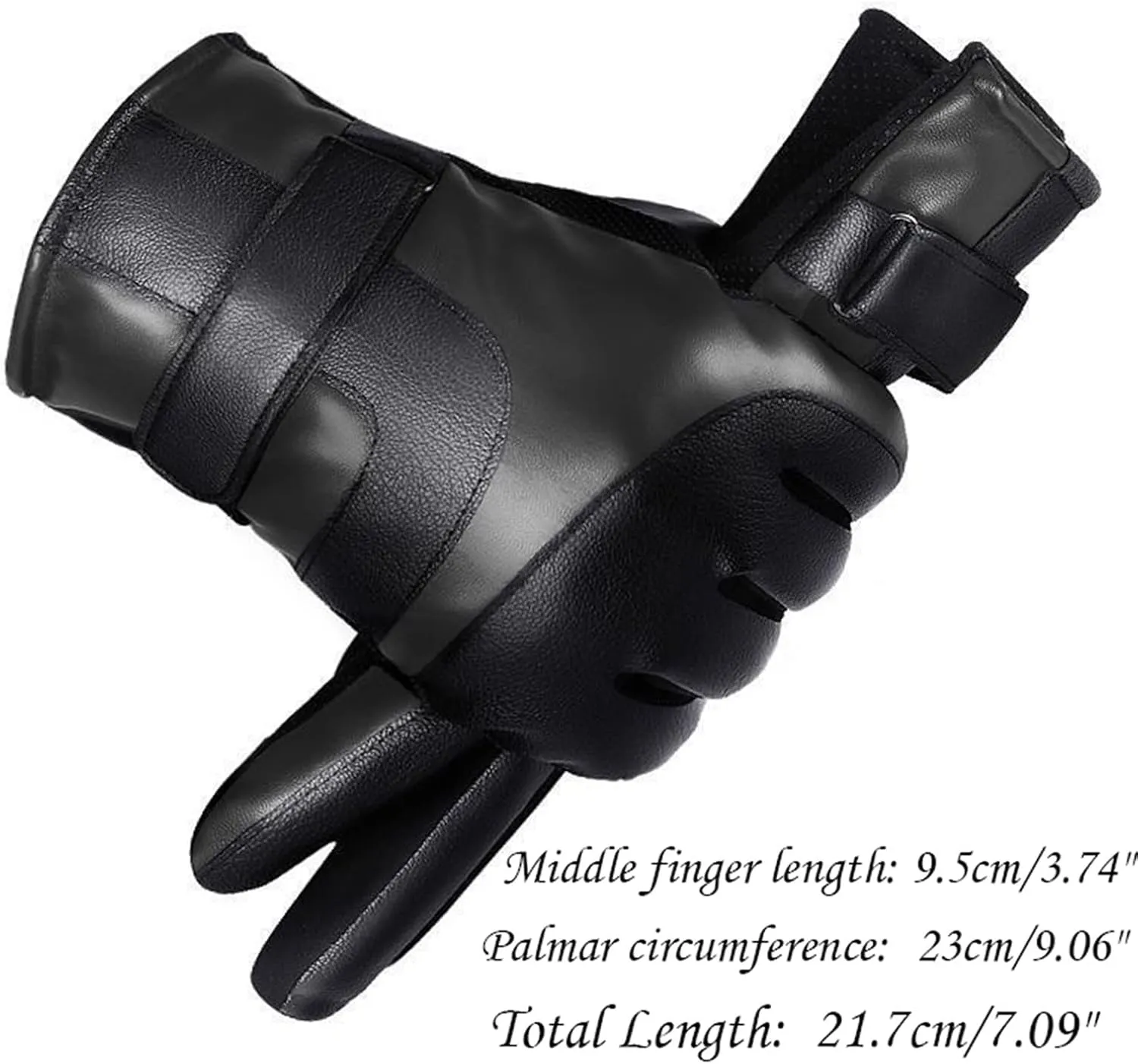 Men Winter PU Leather Touchscreen Texting Warm Driving Gloves All Fingers Gloves for Outdoor Cold Weather