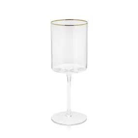 Optic Red Wine Glass with Gold Rim