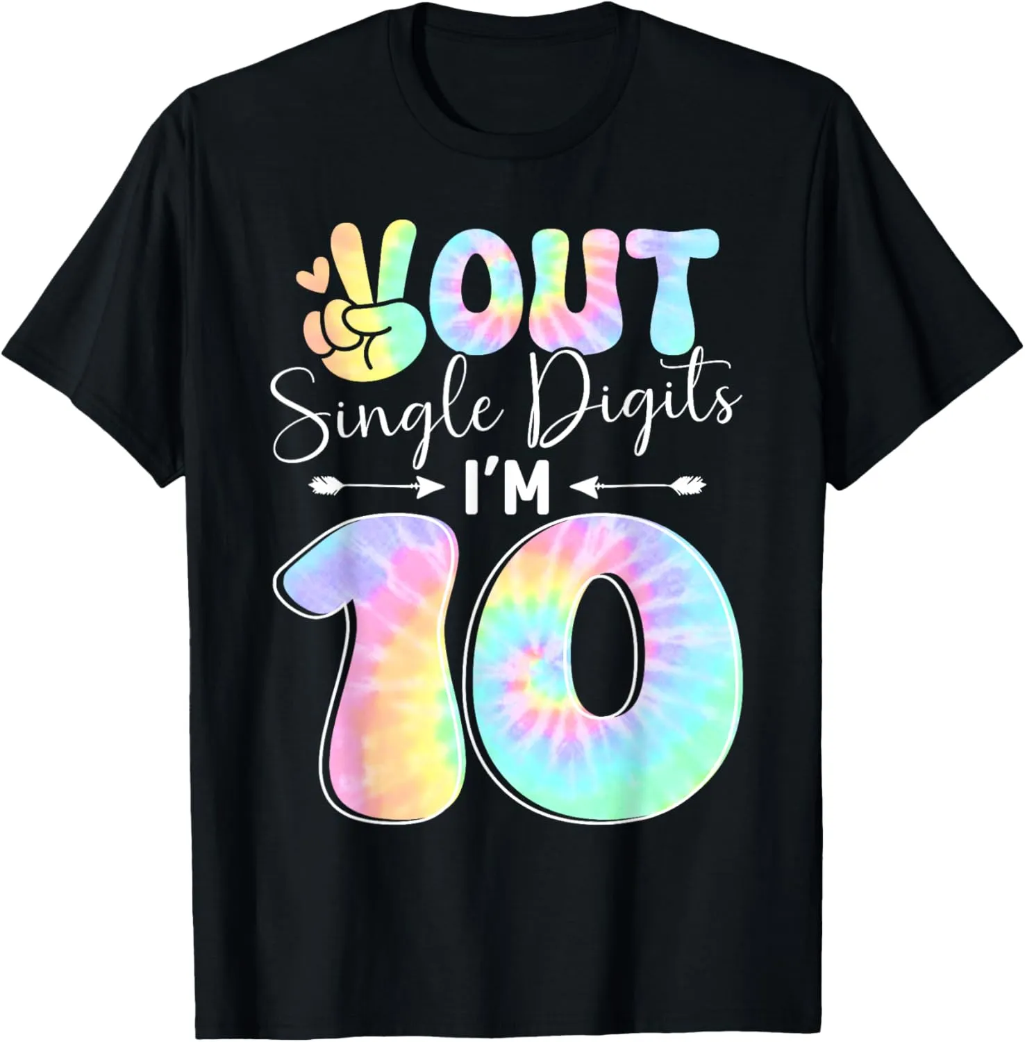 Pastel Tie Dye 10th Birthday Tee for Girls T-Shirt