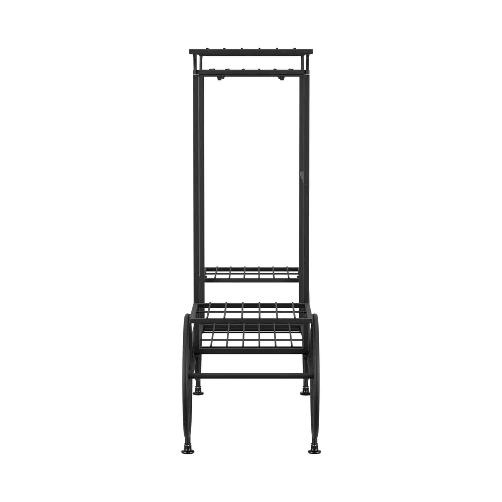 Plant Stand 6 Tier Iron 4 Wheeler