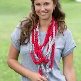 Red Heart Craft Go Team Hand Chain Scarf