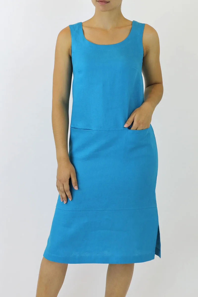 Shift Linen Column Dress ML-06