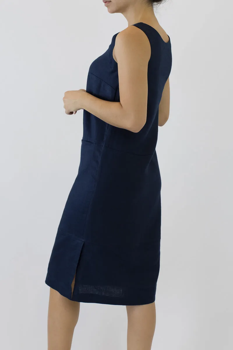 Shift Linen Column Dress ML-06