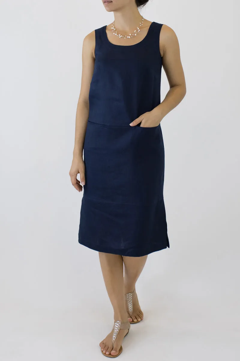 Shift Linen Column Dress ML-06