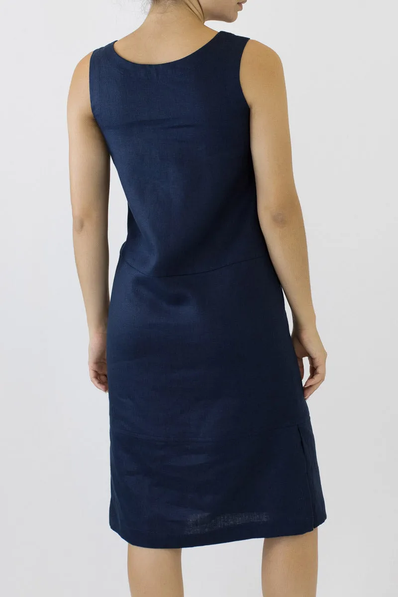 Shift Linen Column Dress ML-06