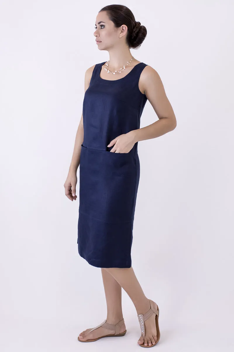 Shift Linen Column Dress ML-06