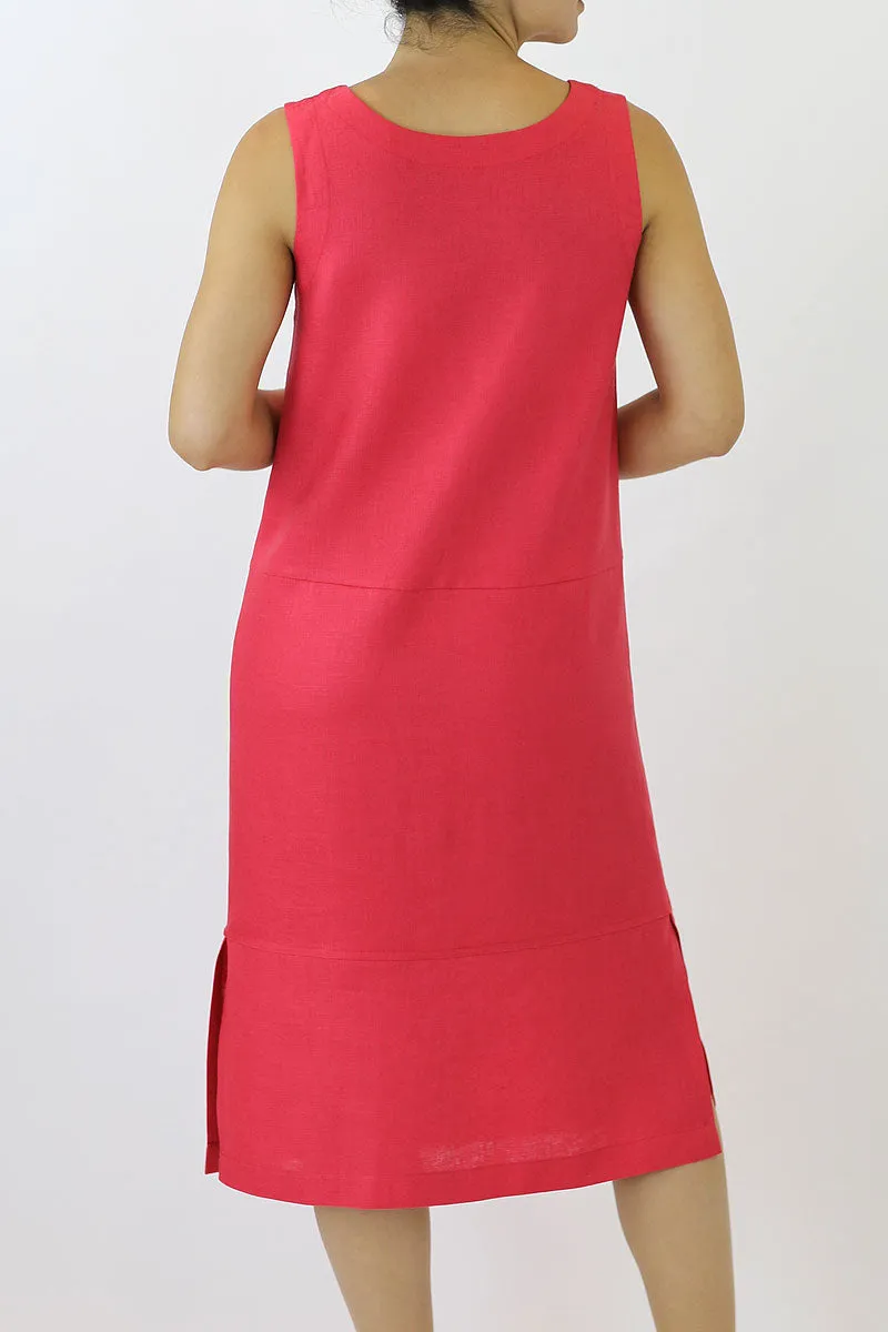 Shift Linen Column Dress ML-06
