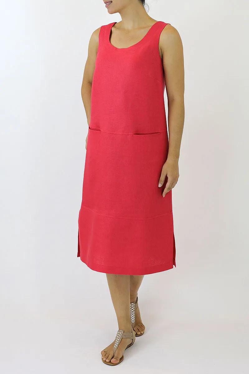 Shift Linen Column Dress ML-06