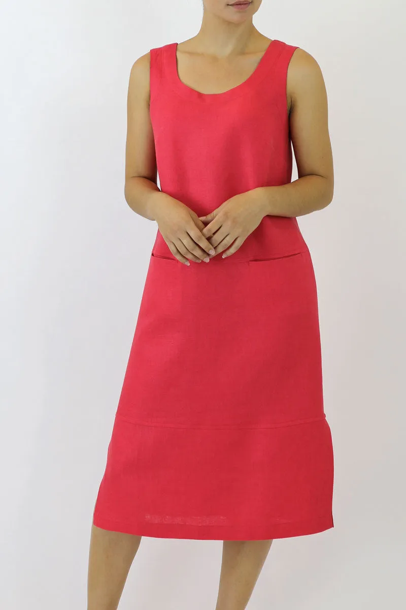 Shift Linen Column Dress ML-06